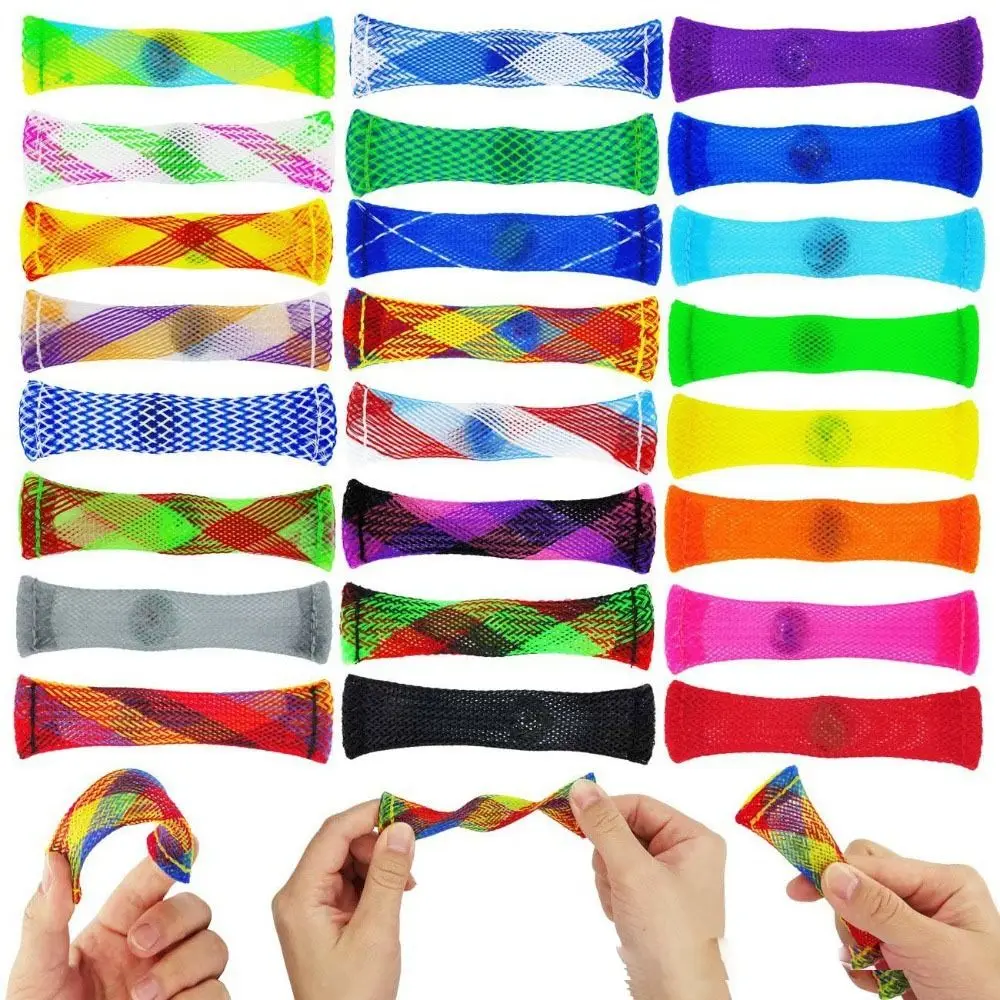 

Woven Mesh Tube with Marble Fidget Toy Braided Mesh Fidget Toys Marble Mesh Fidget Toys