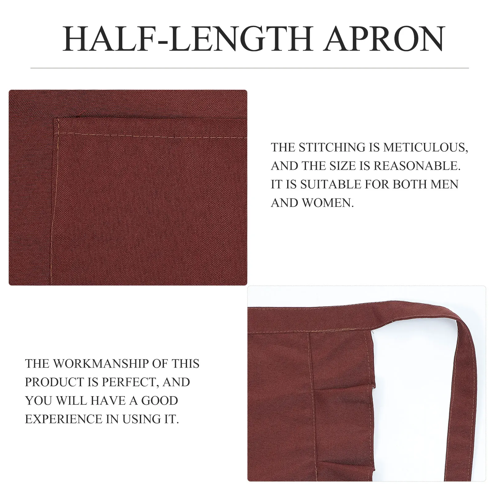 

1Pcs Lace Half-Length Apron High-Grade Material Long-Lasting Comfortable Lightweight Foldable Pockets Kitchen Home Cooking Work