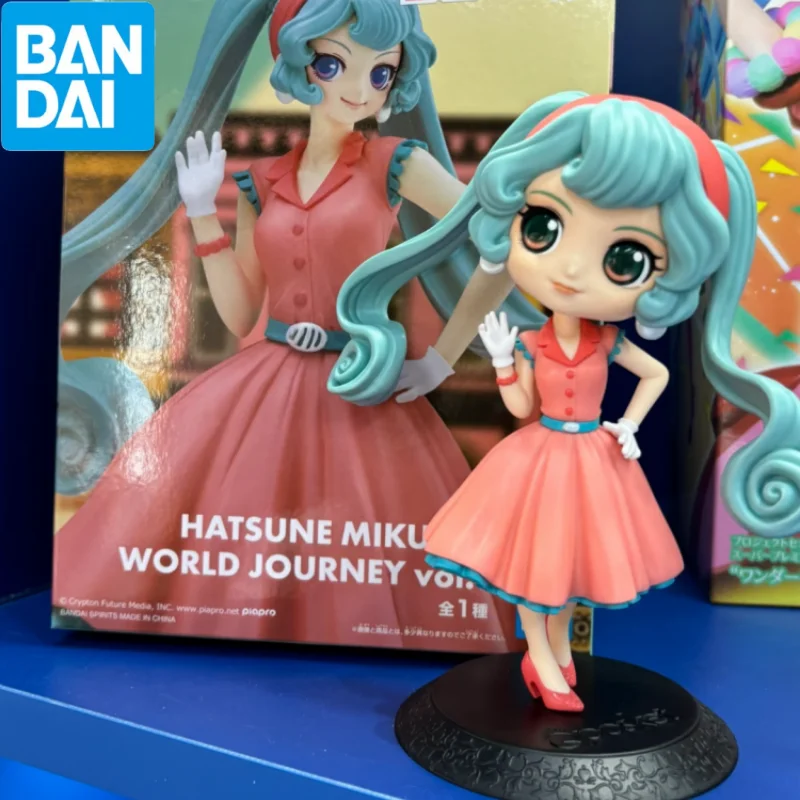 バンダイオリジナル本物のバンプレスト-q-posket-初音ミクワールドジャーニー-vol1-ver-14cm-コレクションアニメモデルおもちゃフィギュアギフト