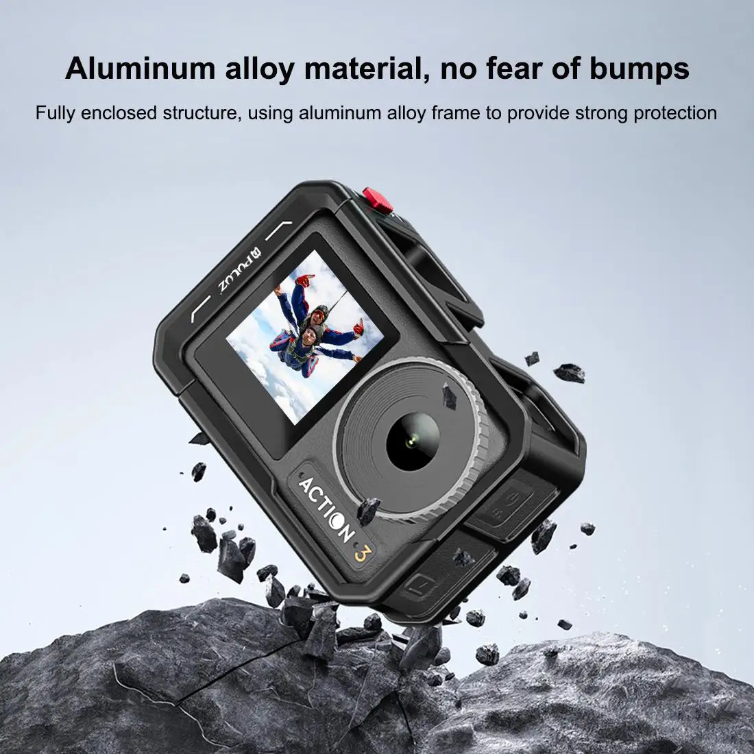 PULUZ All-inclusive Aluminum Alloy Cage For DJI Osmo Action 5 Pro/4/3 Expansion Adapter Protective Housing Frame with Lens Cover