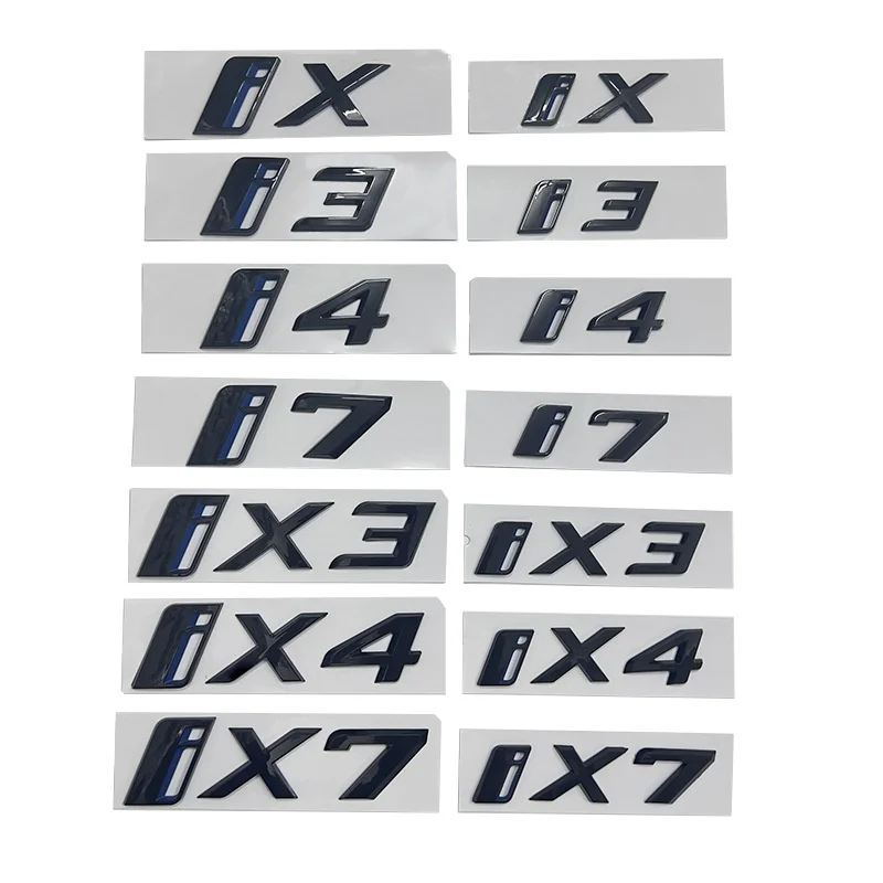 Car New Energy Alphanumeric Decal ConversionTail  Sticker Gloss Black ABS Material for Brilliance BMW IX I3 I4 I7 IX3 IX4 IX7