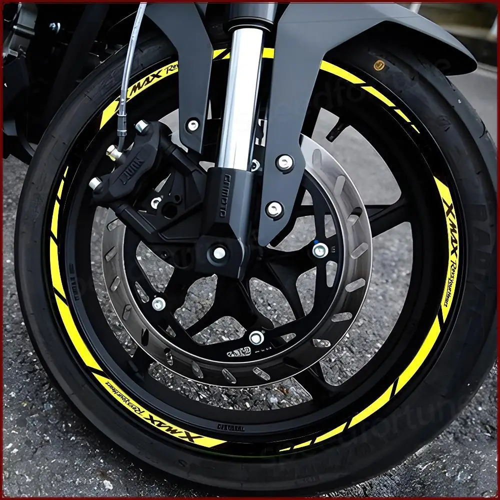 XMAX Wheel Rim Stickers Waterproof UV Resistant Racing Vinyl Rim Decal For YAMAHA XMAX 125 250 300 Scooter Wheel Mod Accessories