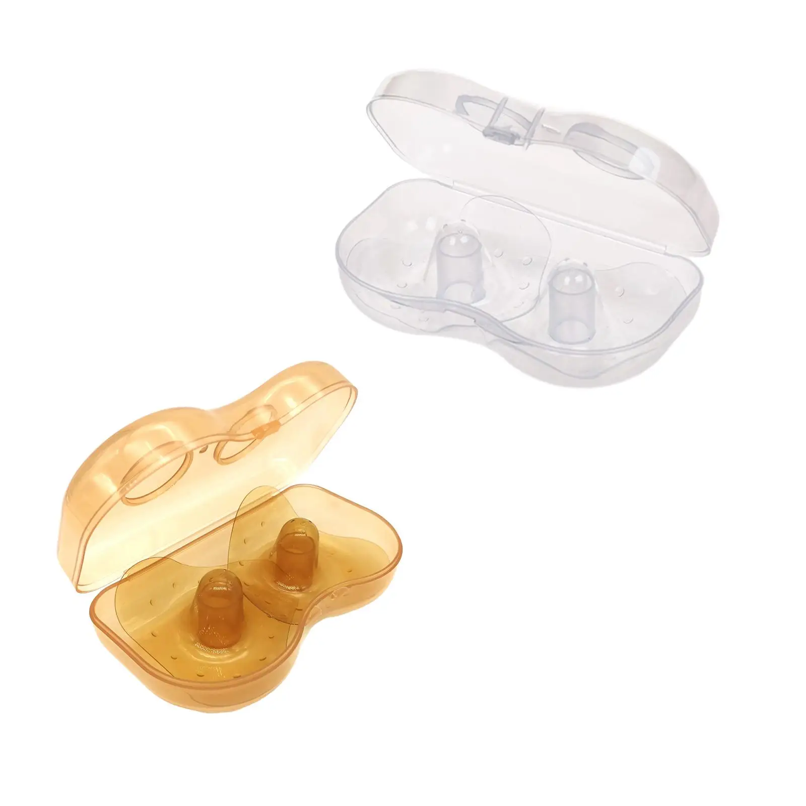 2x Silicone Nipple Shields Reusable Portable Milk Saver Anti Overflow Milk Collection Shell for Breastfeeding Difficulties Baby