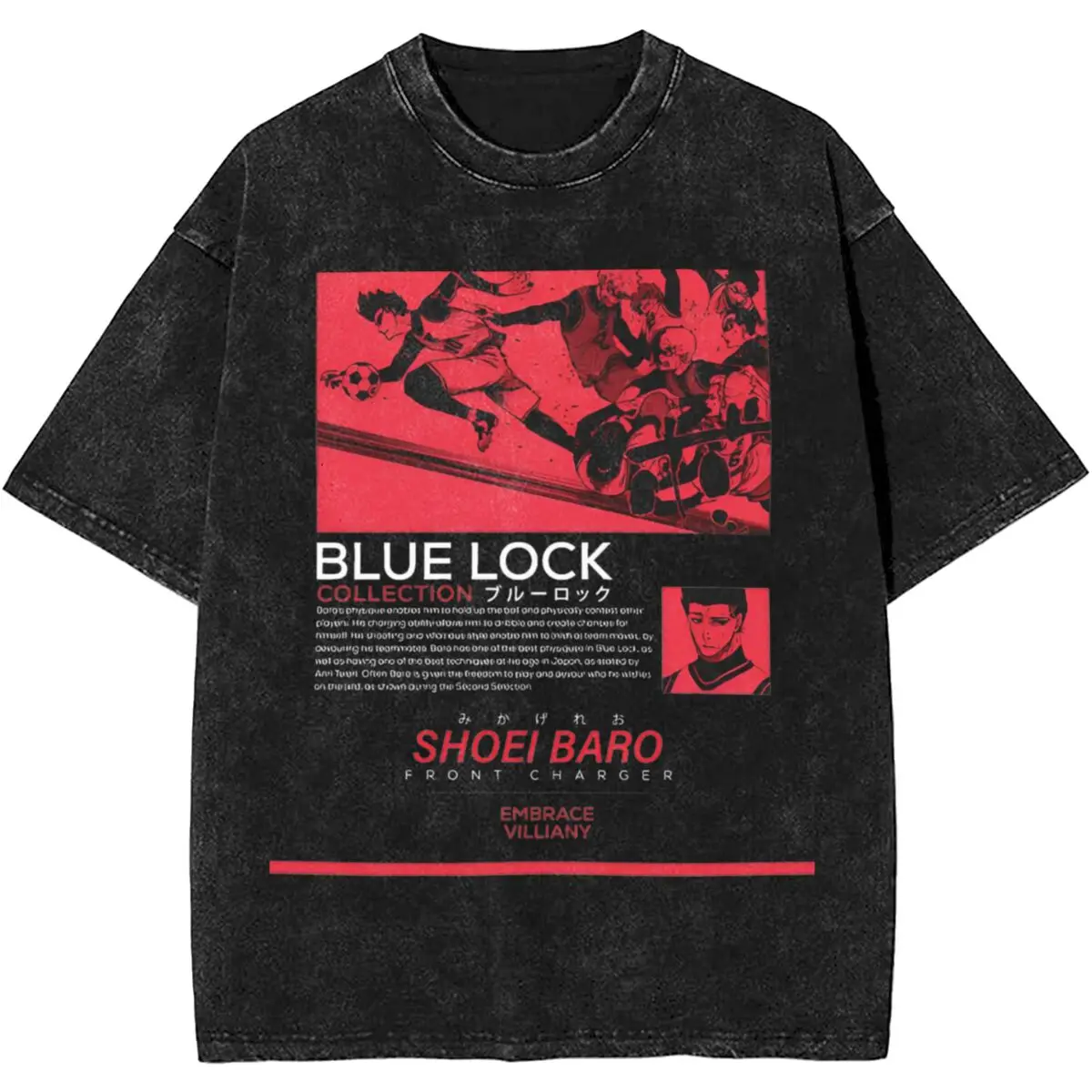 Harajuku Washed Shirt Blue Lock Shoei Baro Street Wear Apparel Vintage T Shirt Oversize Streetwear Short Sleeve Summer Tee Shirt