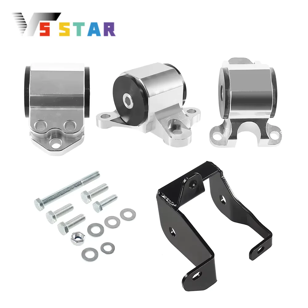 High Quality 3 Bolt Engine Swap Mount Kit for Honda Civic B Series EK Chassis Modification Engine Bracket Black Sliver EM-1003
