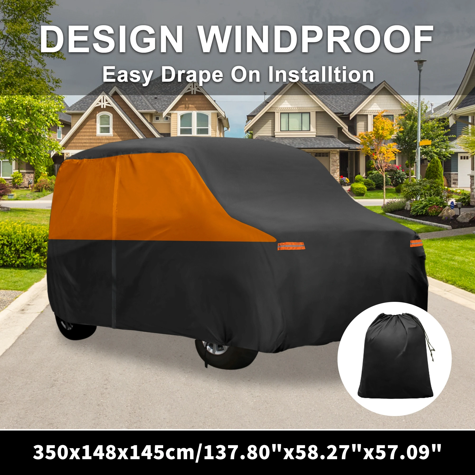 

Motoforti Waterproof 210D-PU Oxford Car Cover for Jeep Grand 11-23 with Zipper Black