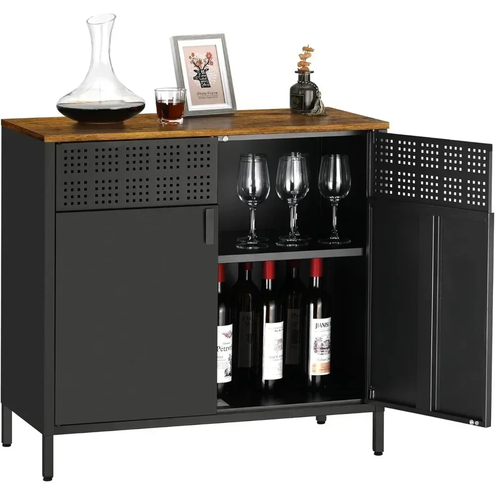 XMSJ-Ajustável Steel Frame Gabinete para Salas, Accent Móveis, Salas de Jantar, Sala Cabinet