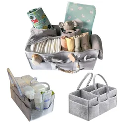 Baby Diaper Caddy Organizer Portable Holder Bag for Changing Table and Car, Nursery Essentials Storage Bins 38*23*18cm