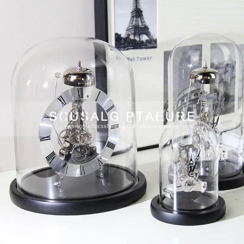 Luxury Mechanic Metal Desk Clock Living Room Table Clock Work Office Aesthetic Clocks Nordic Interior Decoration Accessories