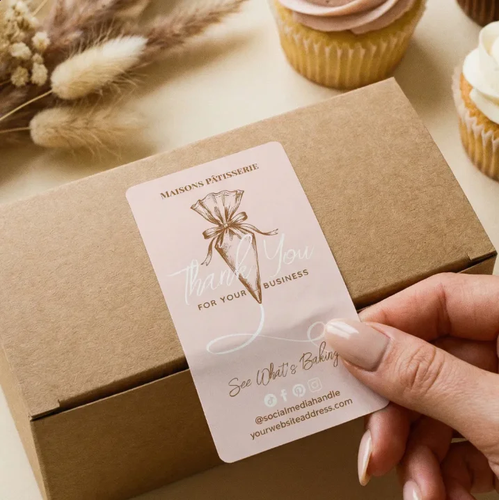 50PCSCustomized Rectangular stickers with Personalized Wedding Logos, Birthday Baptism Designs, and Your Own Custom stickers