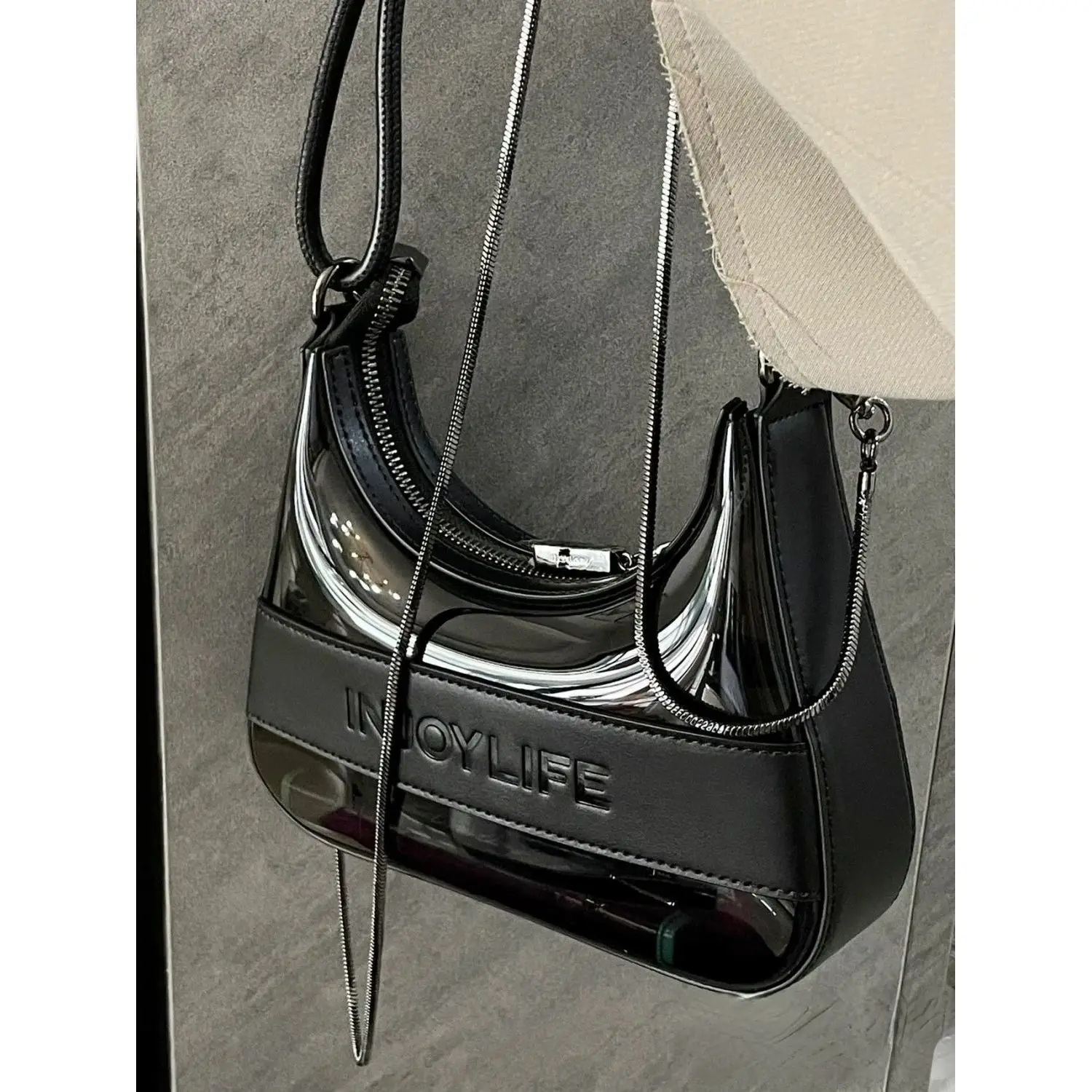 

Transparent Jelly Bag Female Design Sense Niche Chain Messenger Bag Hand Bags Mini Flap Bag Crossbody Bags for Women