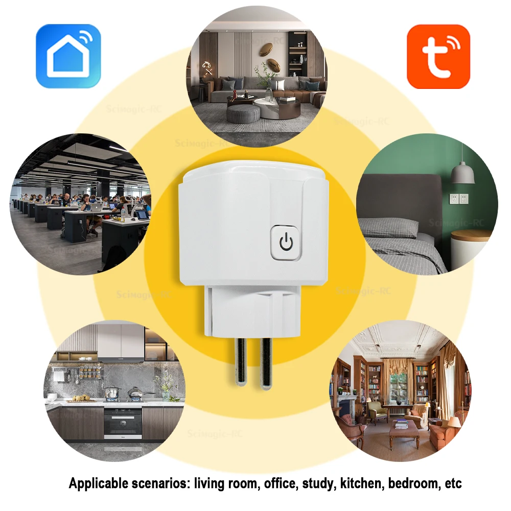 Tuya Smart Socket EU16A Wifi Smart Plug With Power Monitoring Smart Life APP Remote Control Support Google Assistant Alexa
