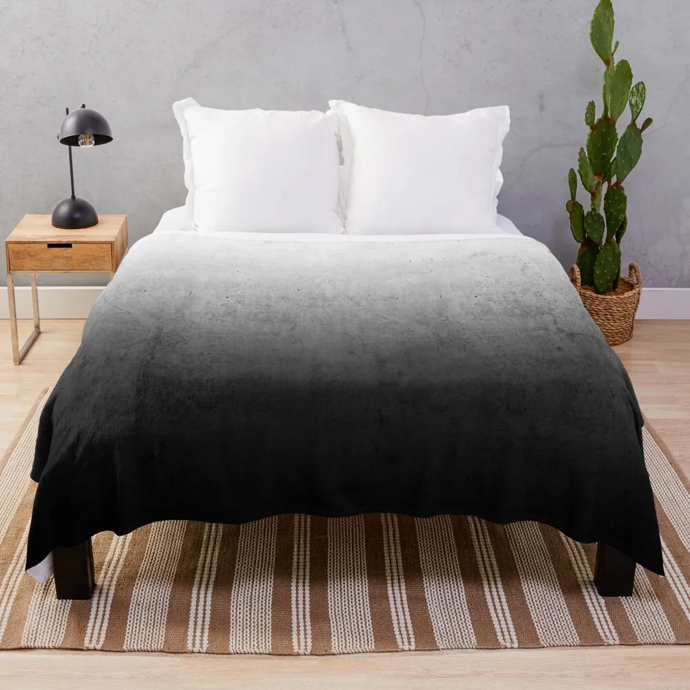 

Black Ombre on Concrete Texture Throw Blanket Flannels Moving Blankets