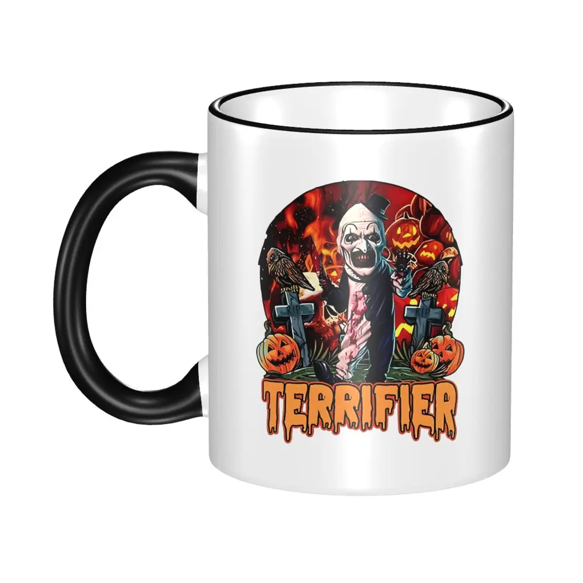 

Horror Movie Characters Gift Mug for Woman Man Kawaii Terrifier Coffee Cup Birthday Present for Office