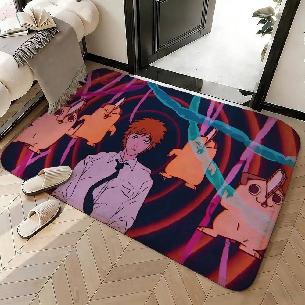 Soft Absorbent Non-Slip Rug Anime Chainsaw Man Floor Mat Home Decor Doormat Bedroom Floor Mat Shower Carpet