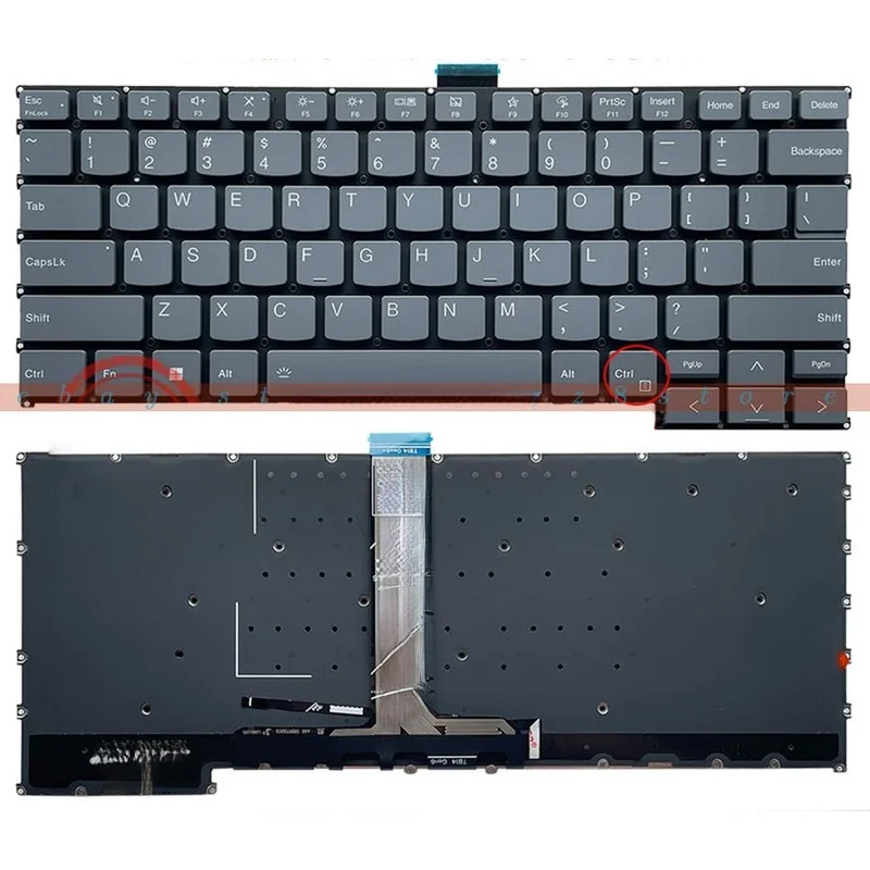 YY+New For LENOVO Pro Air14 2023 LRL8 IAP8 IRP8 IAH8 IRH8 Gray Keyboard US Backlit