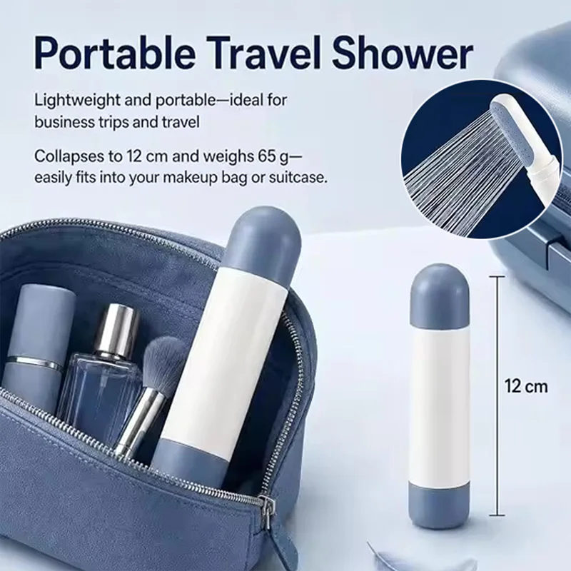 1pc Portable Travel Shower Head Built-In Filter Detachable Design Shower Multi-layer PP Cotton Filtration Showerhead For Hotel