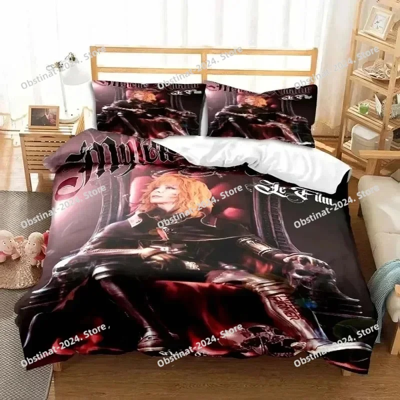 Singer Mylene Farmer Bedding Set Printed Bed Set Duvet Cover Sheet Pillowcase Bed Soft Quilt Cover Full Queen King Size