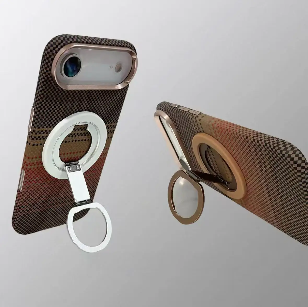 New Metal Ultra Thin Magnetic  Phone Holder Universal Magnetic Bracket Three Fold Phone Stand Finger Ring Stand Strong Stable
