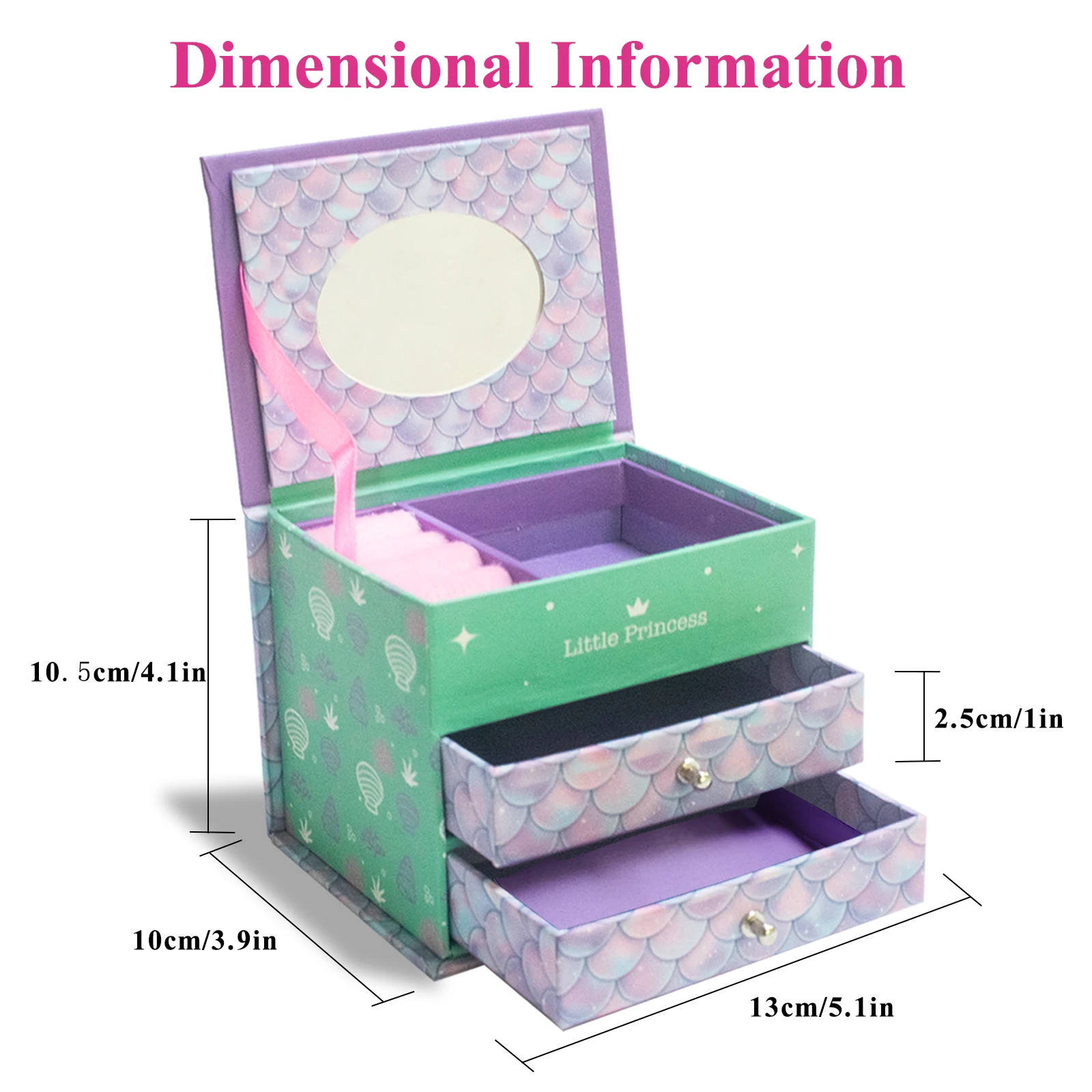 قطعة واحدة منظم مجوهرات مع درج للخواتم والأقراط والقلائد والأساور وما إلى ذلك. عيد الأم، عيد الحب، هدية عيد ميلاد #4