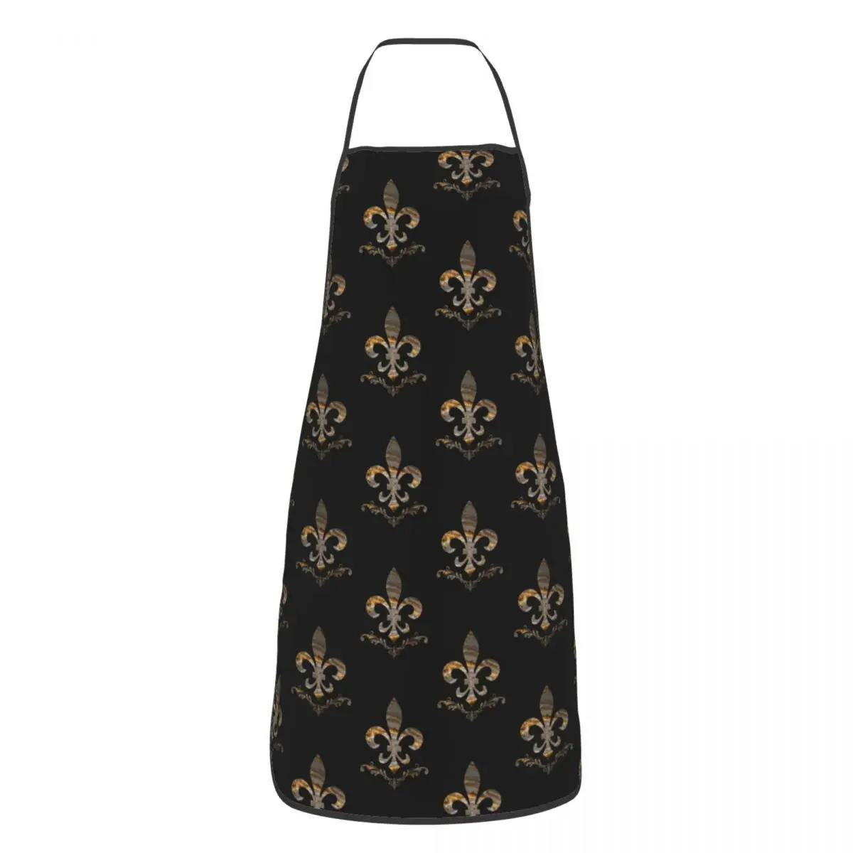 Unisex Royal Fleur De Lis Bib Apron Adult Women Men Chef Tablier Cuisine for Kitchen Cooking Fleur-De-Lys Lily Flower Baking