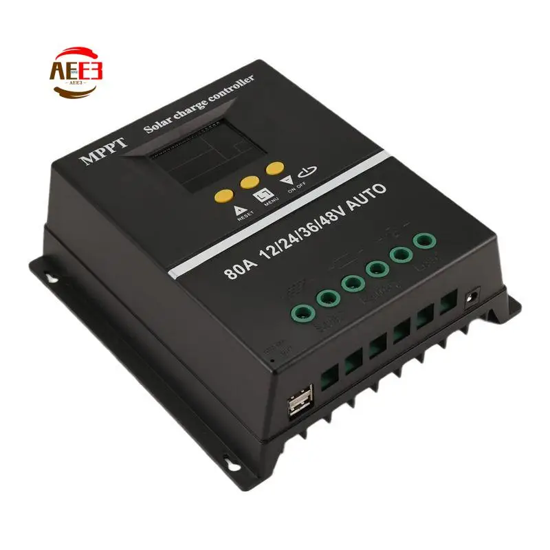 

AEE3-80A MPPT/PWM 12V/24V/36V/48V Solar Charge Controller Solar PV Battery Charger With LCD & Dual USB