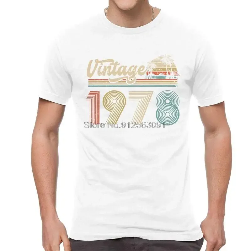 Classic Vintage 1978 T Shirts Men Short Sleeve Cotton T-shirt 43nd Birthday Gift Tee Harajuku Tshirt Gift