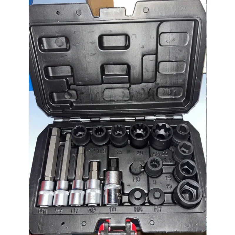 18-Piece Fit for Car Brake Calipers Cylinder Screws Disassembly Sleeves Batch Auto Repair Tools