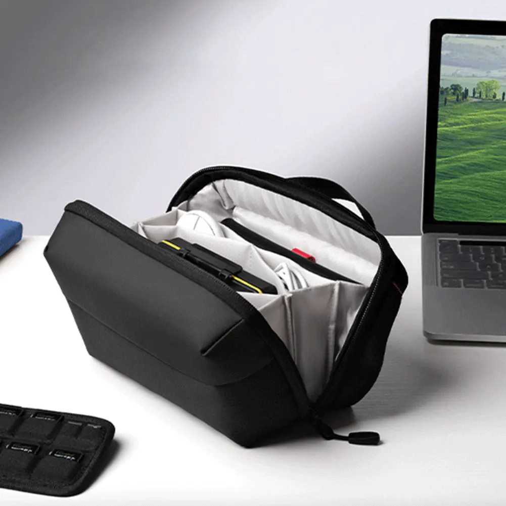 

Cable Organization Storage Bag Multiple Compartments Waterproof Electronics Accessories Organizer for Cables Chargers Power Bank
