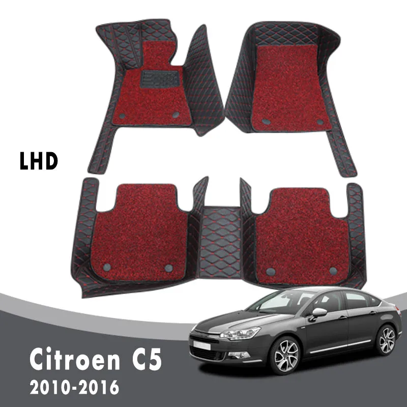 

Car Floor Mats Carpets For Citroen C5 2016 2015 20104 2013 2012 2011 2010 Luxury Double Layer Wire Loop Auto Accessories Parts