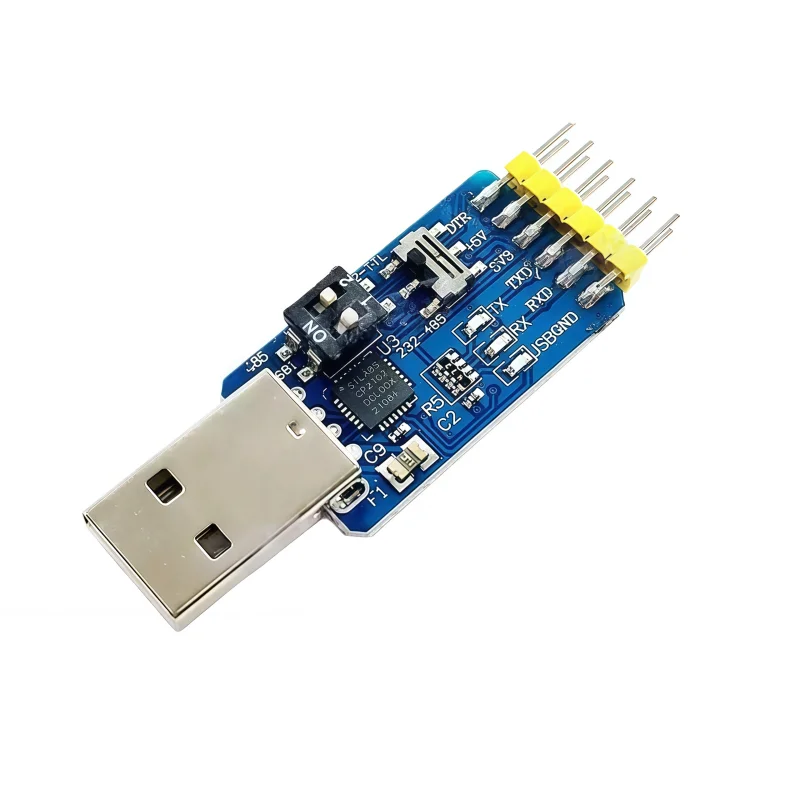 Six-in-One Multi-functional Serial Port Module CP2102 USB to TTL 485 232 Conversion 3.3V/5V Compatibility