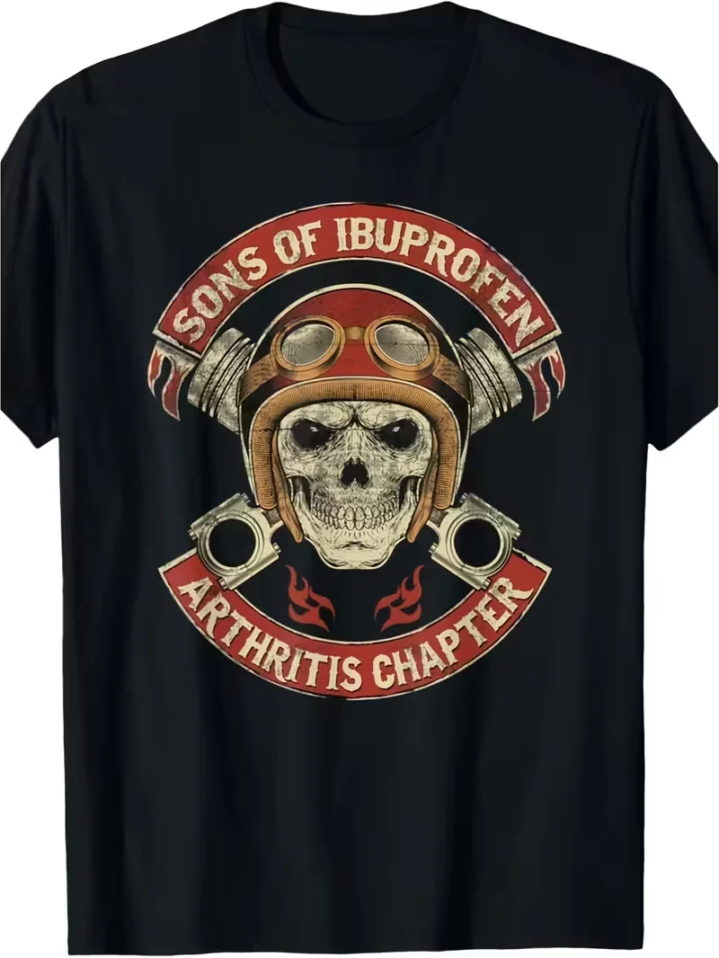

Funny Sons of Ibuprofen T-Shirt Men Women Arthritis Chapter Meme Cotton Blend Tee Streetwear Oversized Vintage Casual Unisex Top