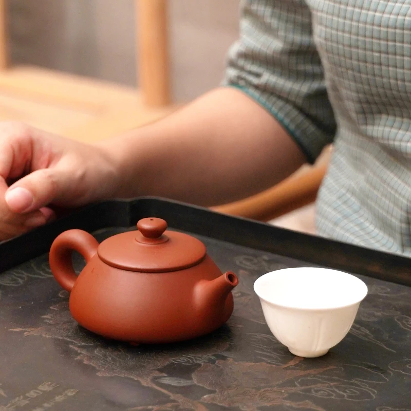 |Shipiao Teapot Chaozhou Handmade Purple Clay Pot Little Teapot Antique Authentic Famous Authentic Yixing Cinnabar Sand Hand Pul