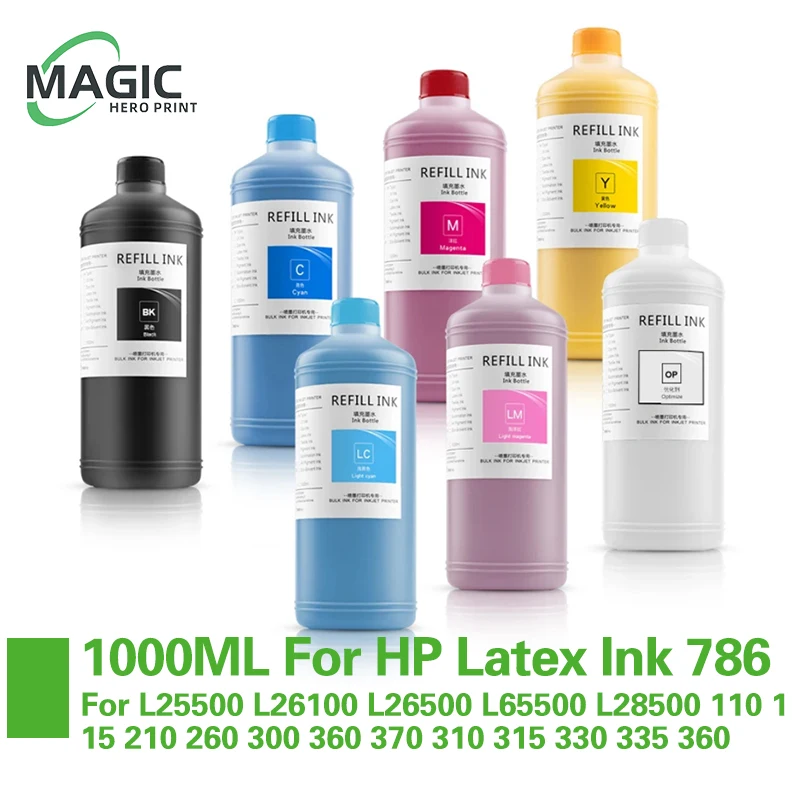 1000ML Latex Ink For HP 786 789 792 831 For L25500 L26100 L26500 L65500 L28500 110 115 210 260 300 360 370 310 315 330 335 360