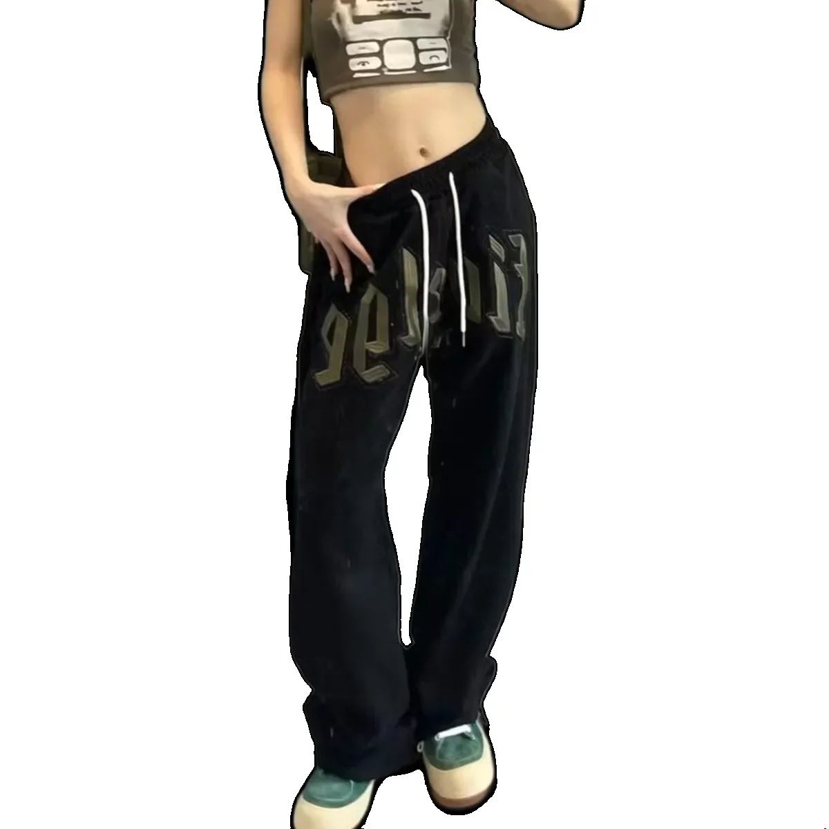 Heißer Verkauf Sommer frauen Casual Tasche Breite Bein Hosen Modische Einfache Klassische Vielseitige Kordelzug Sport Hosen