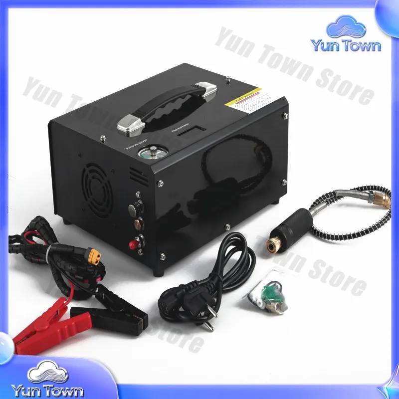 300 Bar 4500 PSI Portable PCP Air Compressor with Built-in 220V/110V Power Adapter for Automatic Pressure Setting and Stop