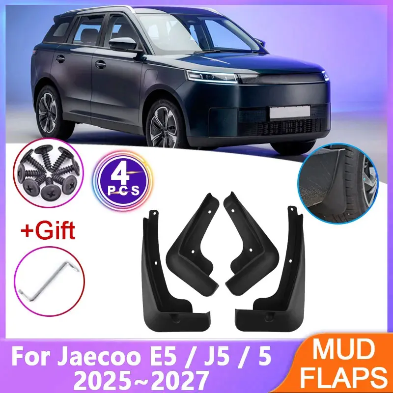 

For Jaecoo J5 5 EV E5 2025 2026 2027 Anti-splash Mudguards Mudflaps Front Rear Mud Flap Guard Auto Tools Accessories Car Fender