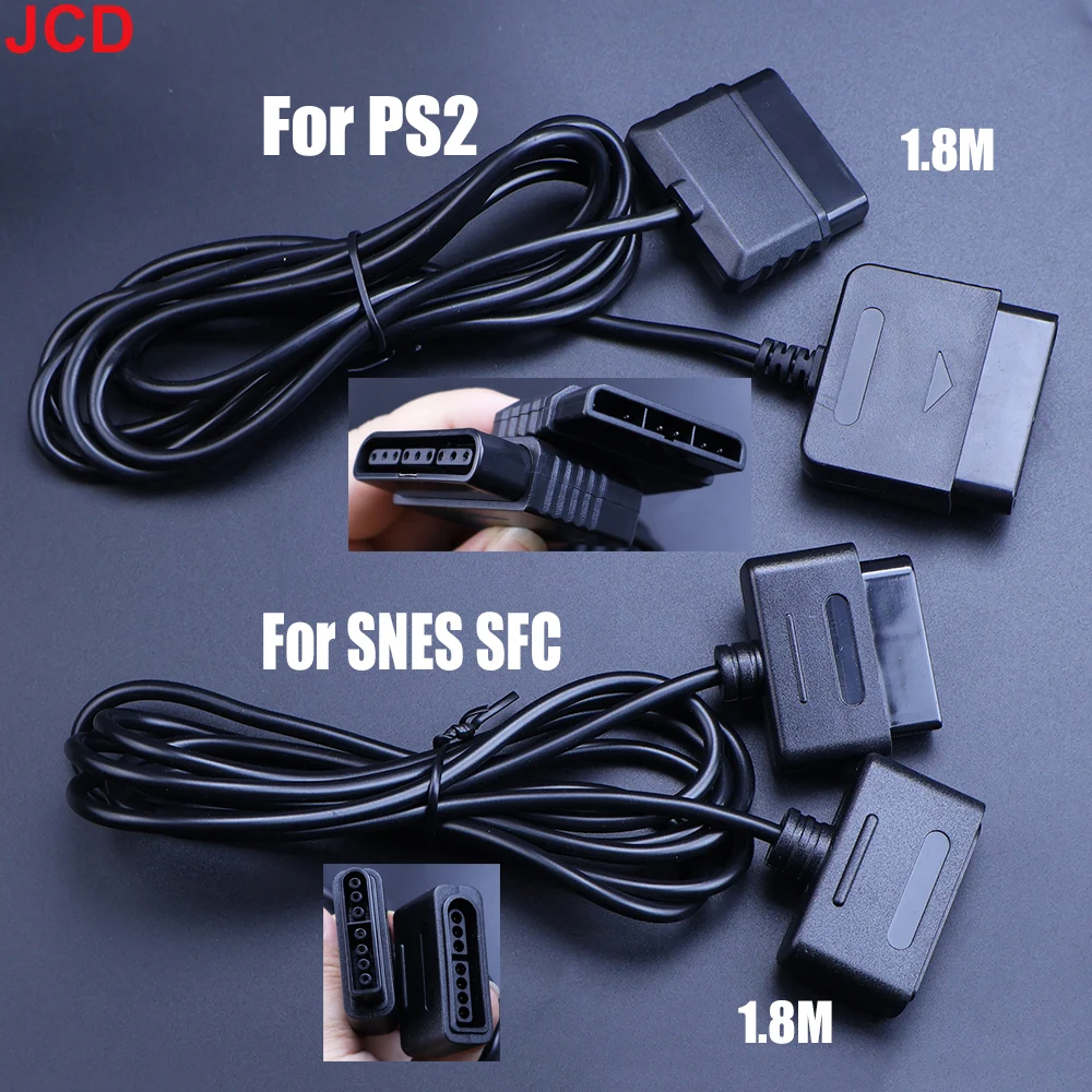 

JCD 1pcs 1.8m Game Controller Extension Cable Data Cord For PS2 Game Controller Extension Cable For Super SNES SFC Controller