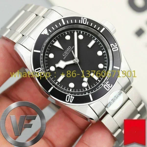 Luxury New Automatic Movement Watch for Men Mechanical Watches Stainless Steel Black Blue Ceramic Bezel Bay