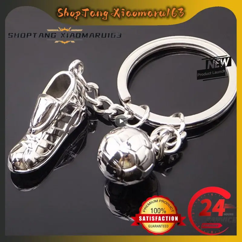 Soccer Shoes Keychain Stylish Perfect Gift Creative Design Unique Sports Accessory Versatile Use Metal Football Ball Keyring