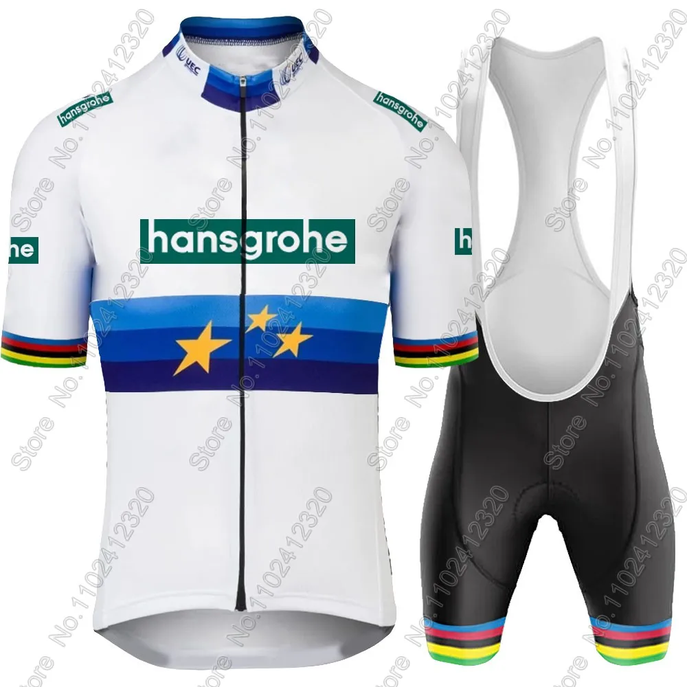 Boraful Hansgrohe 2025 فريق الأوروبي الدراجات جيرسي مجموعة Primoz Roglic WhiteClothing الطريق دراجة قمصان دعوى دراجة مريلة السراويل الجبلية