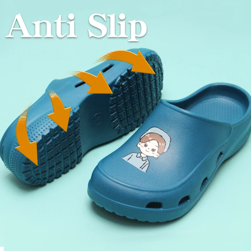 3CM Platform Scrub Clogs Ultra Soft Medical Slippers Surgical Shoes Anti Slip Laboratory Dentist Nursing Clogs 5X03-16 image 4