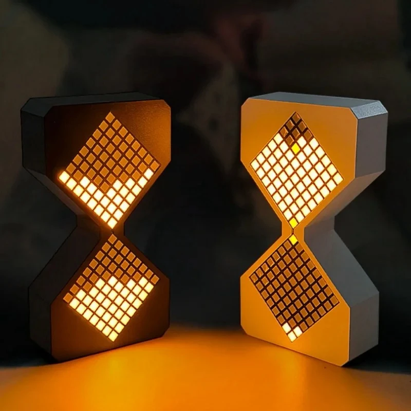 Creatieve elektronische zandlopertimer Cyber Style DIY digitale zandloperornament voor slaapkamer keuken Ambient LED-nachtverlichting