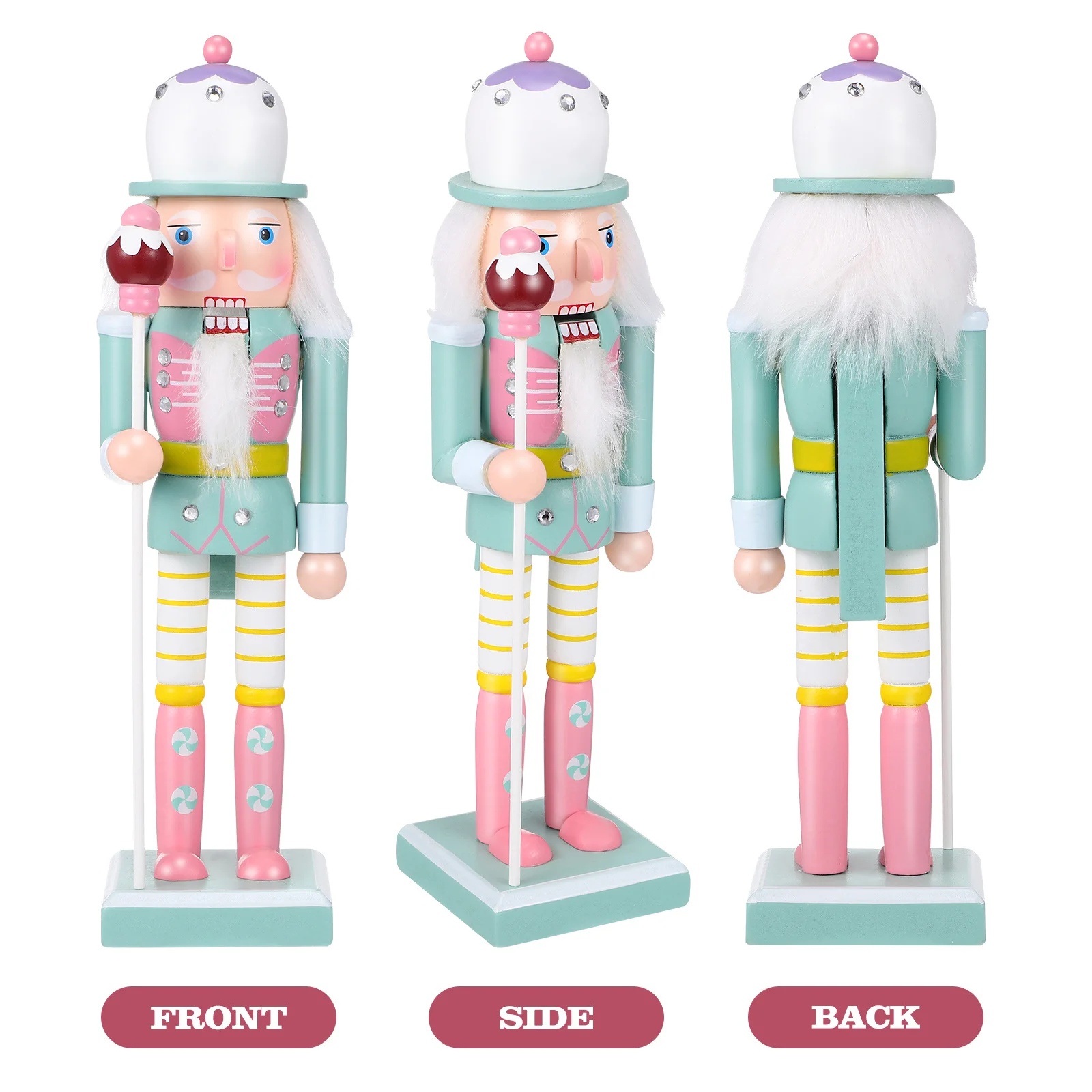 

Yardenfun Nutcracker Soldier Figurine Christmas Ornament Gingerbread Puppet Wooden Fairy Lights Operated Decor