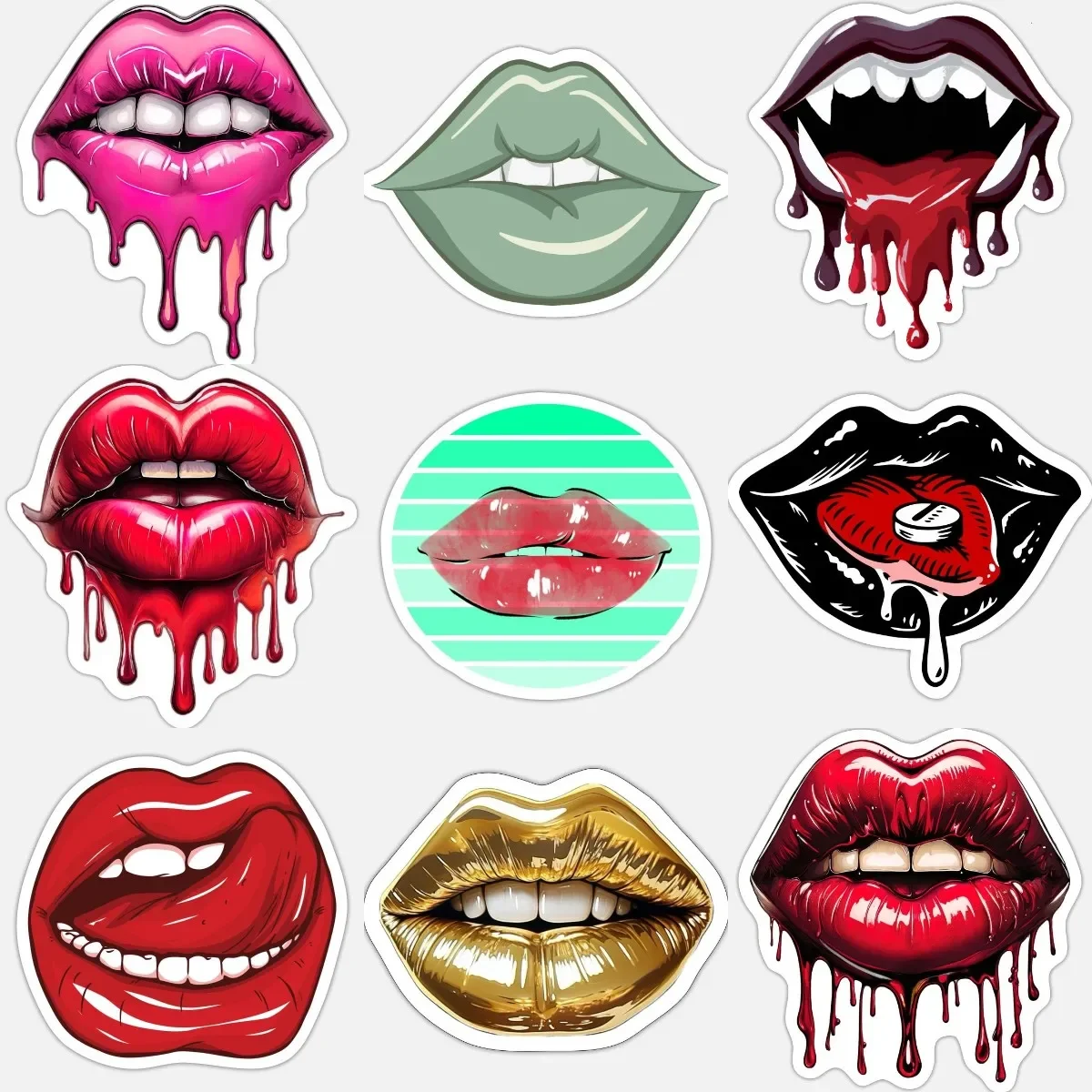 

Sexy Lips Kiss Creative Personalized PVC Sticker for Decorate Table Fridge Wall Car Helmet Bumper Window Decal Accessories