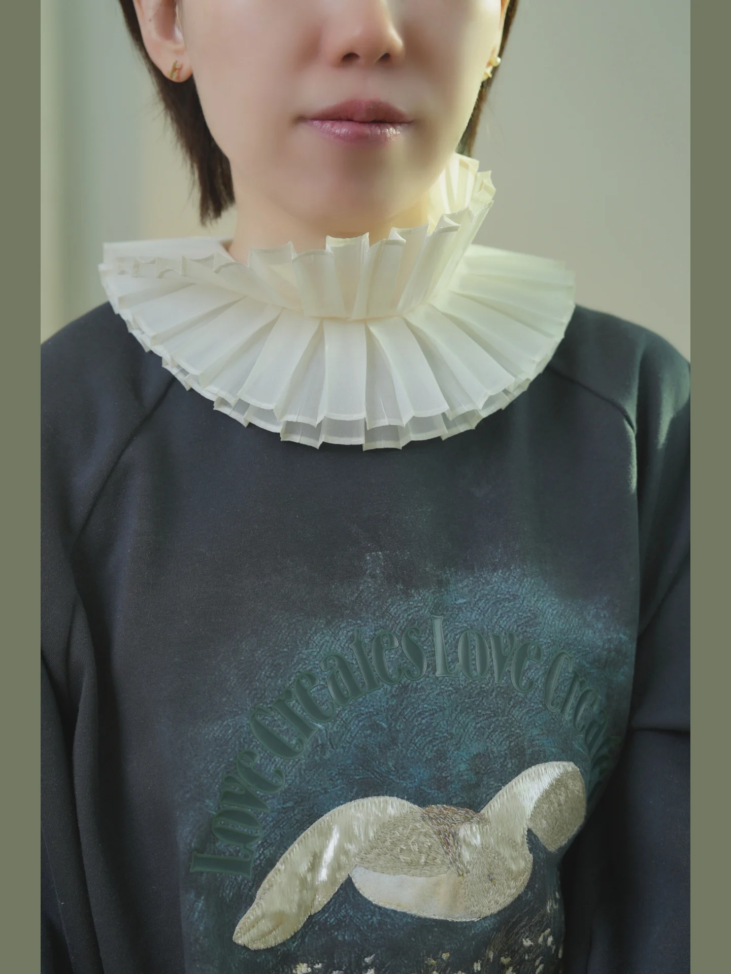 ruched-collar-fake-collar-tee-layer-pleated-beige-casual-sle-pure-color-spring-2026-faion-accory-for-women