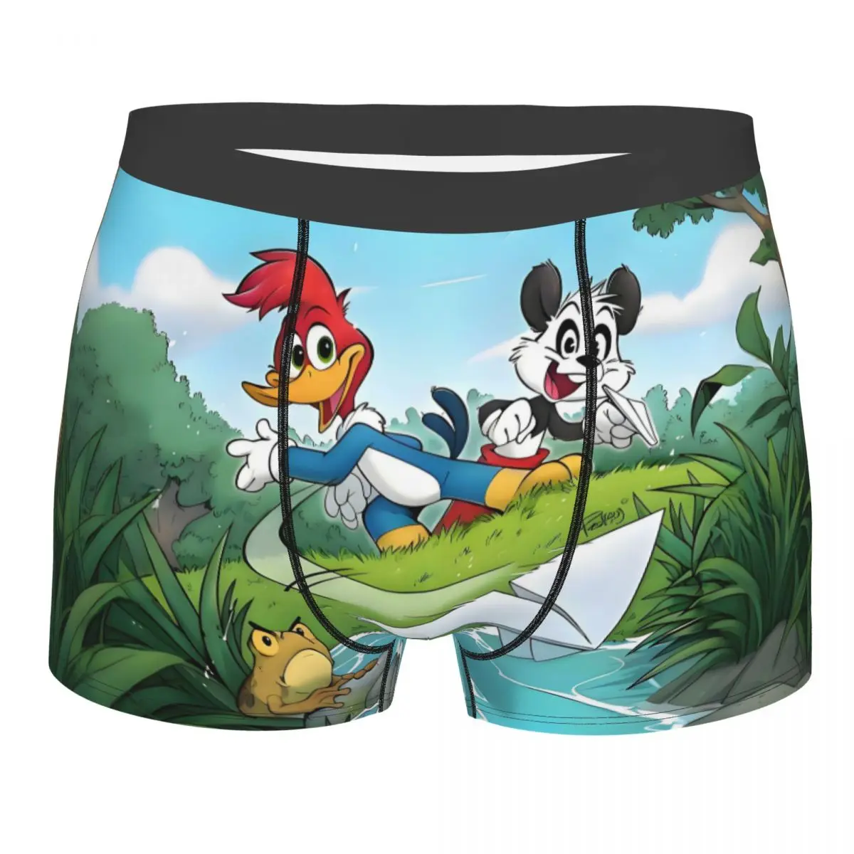 

Нижнее белье Woody Woodpecker по индивидуальному заказу, мужские трусы-боксеры с принтом аниме Kawaii, шорты, мягкие трусы