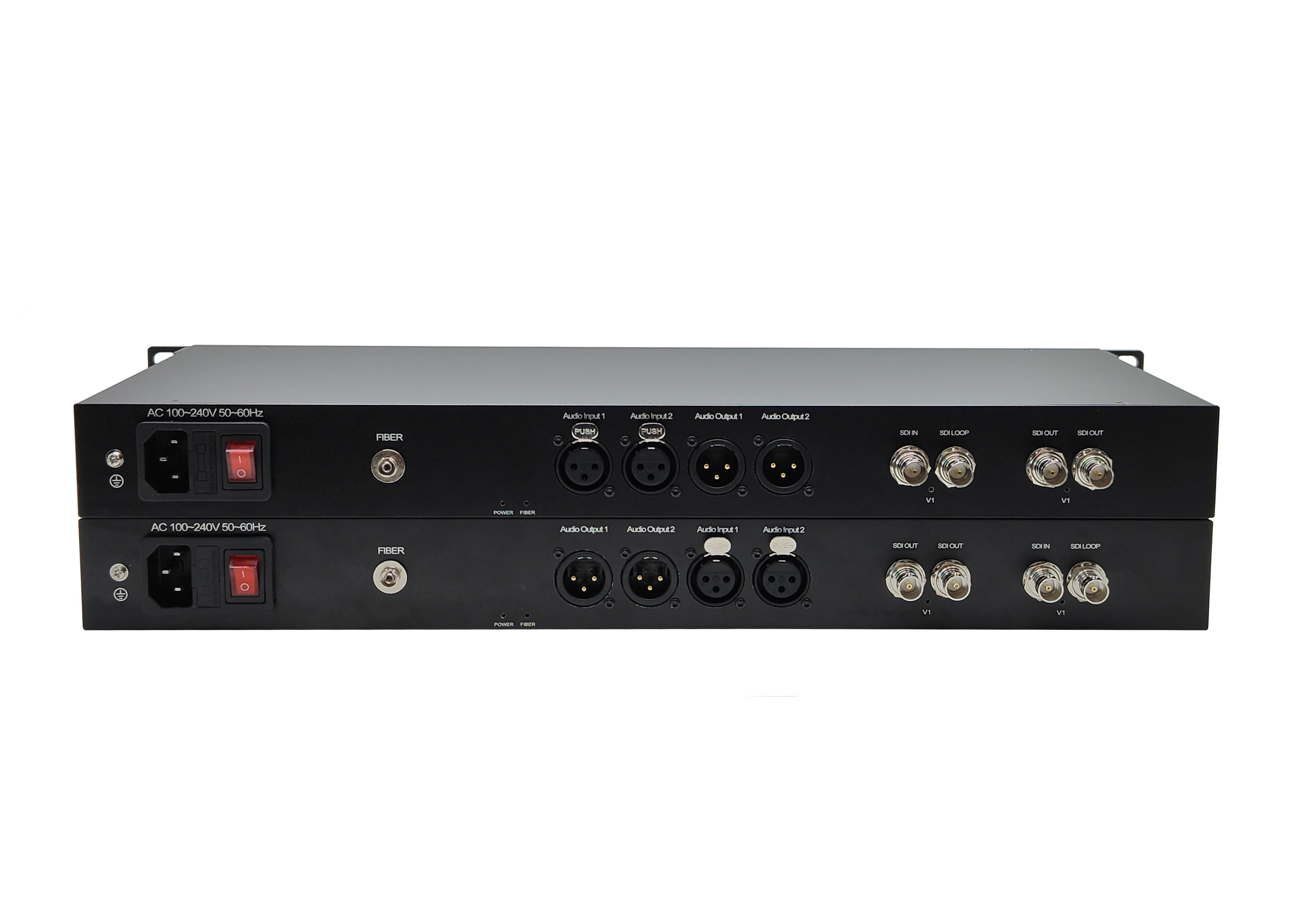 1channels Bidirectional 3G/HD SDI with XLR Audio to Fiber Optic Video Extender Supports Single fiber mode up to 20km