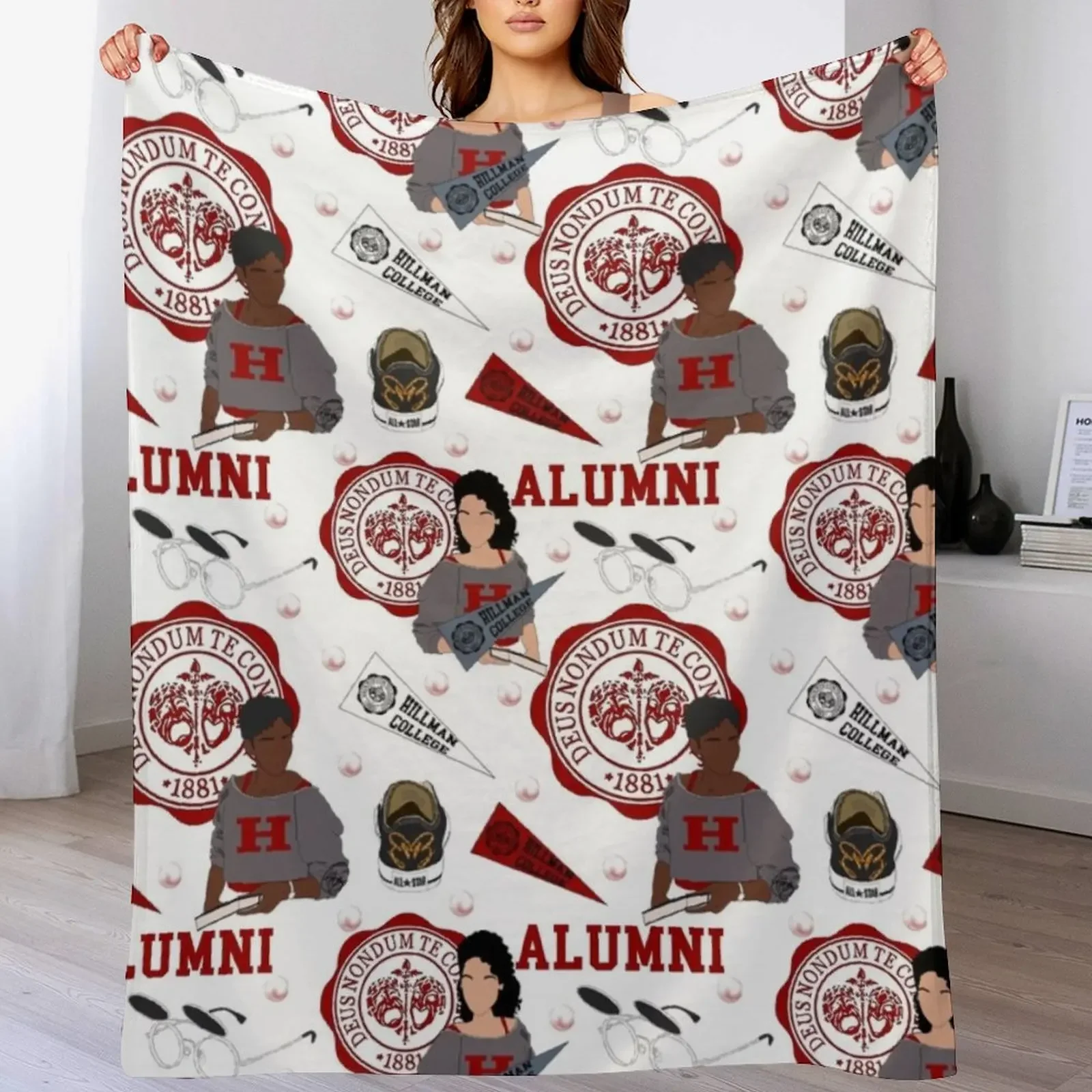 

Hillman College Alumni Throw Blanket Plush Fuzzy Cozy Blanket for Couch Sofa
