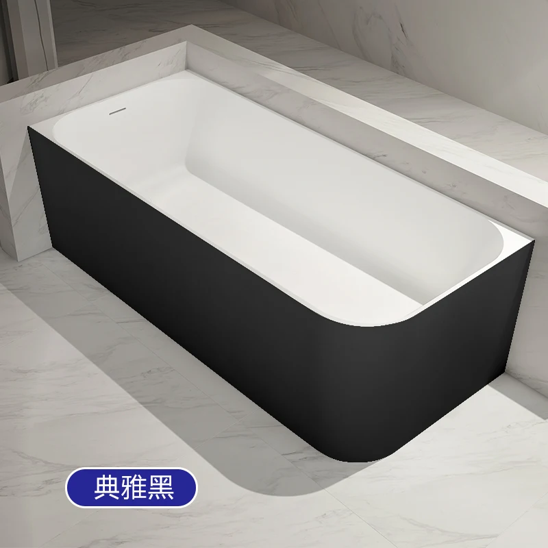 4Independent artificial stone bathtub Household polymer left and right skirt corner small apartment bathtub